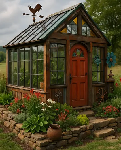 eclectic greenhouse — edging (rural)