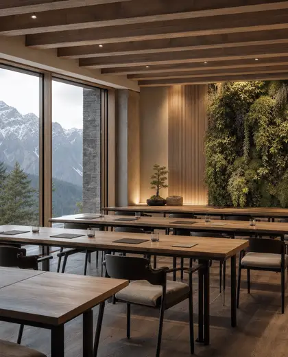 japandi vertical garden — training room (alpine)