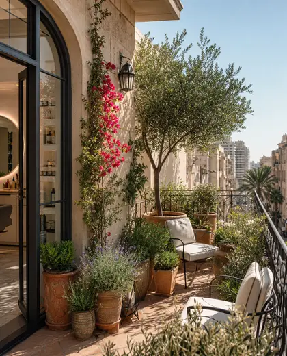 mediterranean salon — balcony garden (urban)