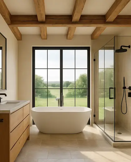 contemporary farmhouse — bathroom (rural)