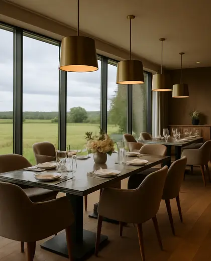 contemporary hotel — formal dining room (rural)