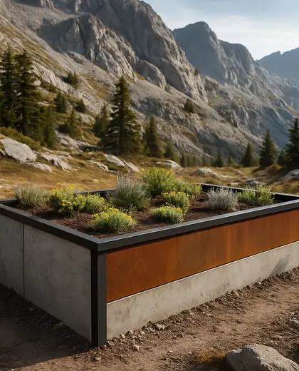 industrial building — raised garden bed (alpine)