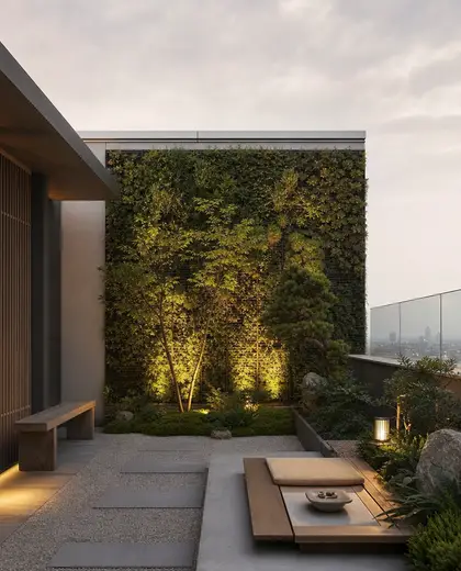 japandi vertical garden — roof (space)