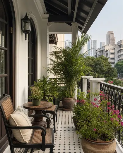 colonial backyard — balcony garden (urban)