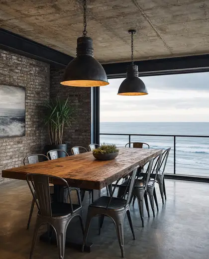 industrial home — dining room (ocean)