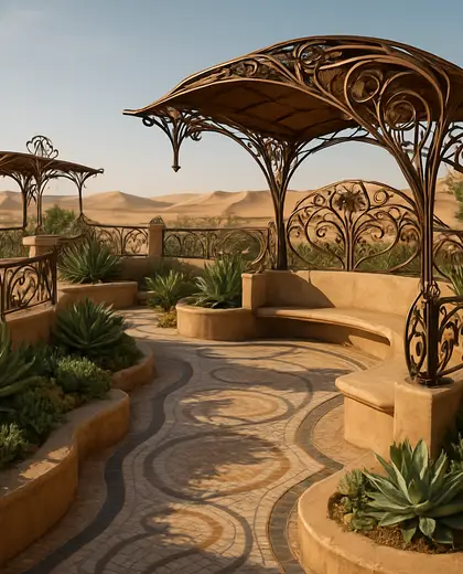 art nouveau rooftop garden — reception (desert)
