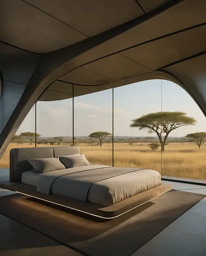 futuristic building — master bedroom (savanna)
