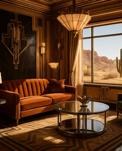 art deco building — family room (desert)