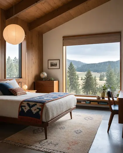 mid-century modern building — youth bedroom (rural)
