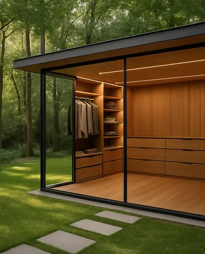 contemporary yard — walk in closet (forest)