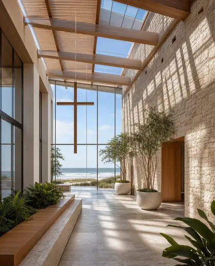 contemporary church — atrium (beach)