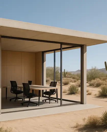 minimalist backyard — open office (desert)