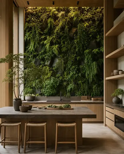 japandi vertical garden — kitchen (forest)