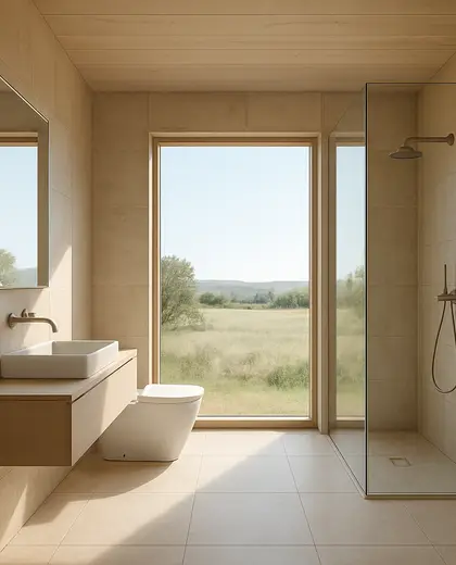 minimalist house — bathroom (rural)