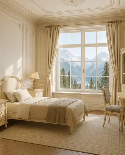 neoclassical house — youth bedroom (alpine)