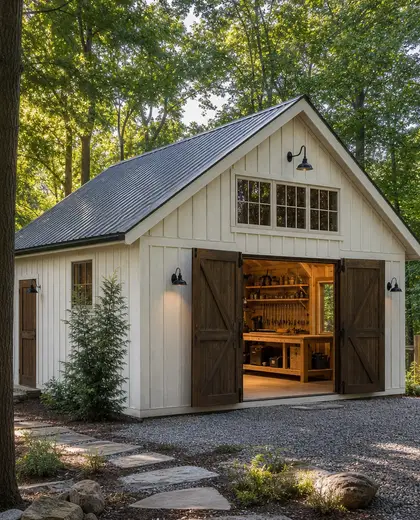 farmhouse backyard — workshop (forest)