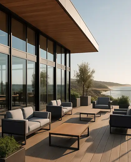 modern office space — terrace (coastal)