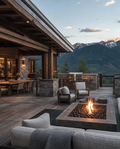 rustic penthouse — backyard (mountain)