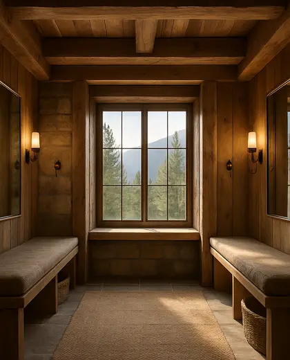 rustic hotel — dressing room (mountain)