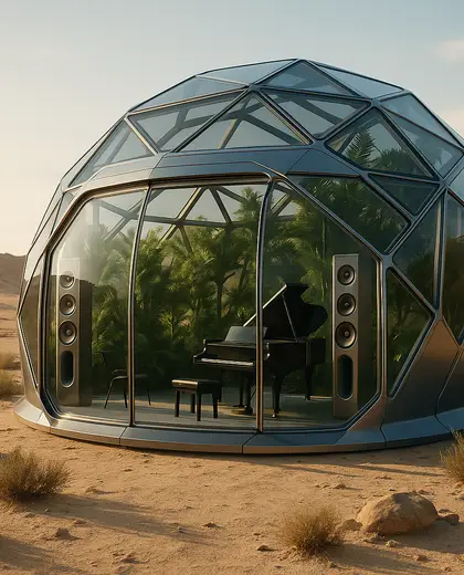 futuristic greenhouse — music room (desert)