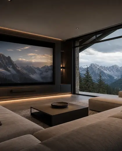 minimalist theater — family room (mountain)
