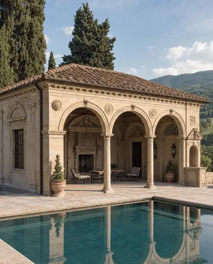 renaissance public space — pool house (rural)