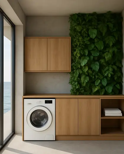 minimalist vertical garden — laundry room (ocean)