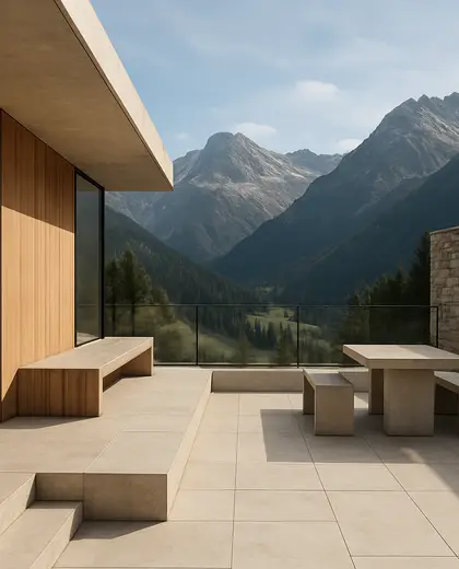minimalist backyard — terrace (alpine)