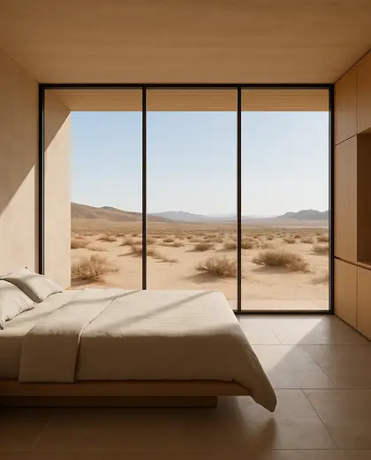 minimalist building — bedroom (desert)