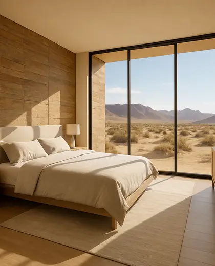 modern condo — bedroom (desert)