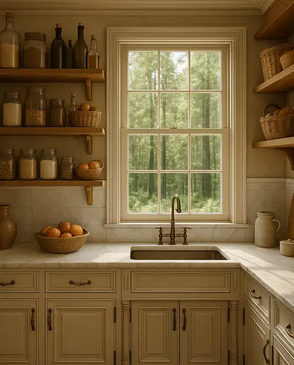 neoclassical farmhouse — pantry (forest)