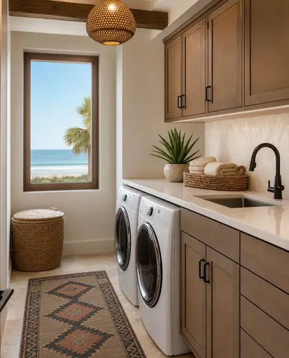 southwestern condo — laundry room (coastal)