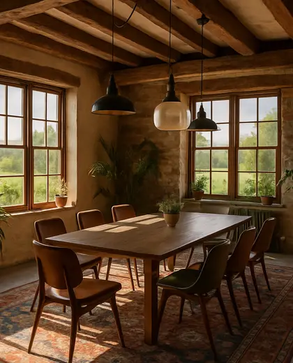 eclectic farmhouse — meeting room (rural)