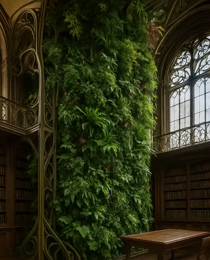 art nouveau vertical garden — library (space)