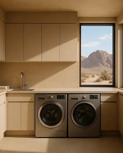bauhaus condo — laundry room (desert)