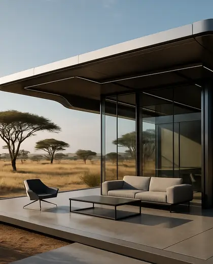 futuristic backyard — patio (savanna)