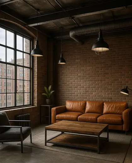 industrial house — living room (urban)