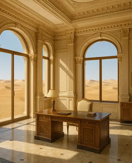 neoclassical penthouse — home office (desert)