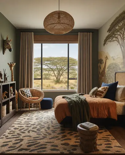 eclectic apartment — childrens bedroom (savanna)