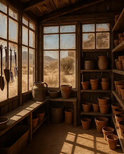 vintage greenhouse — storage room (desert)