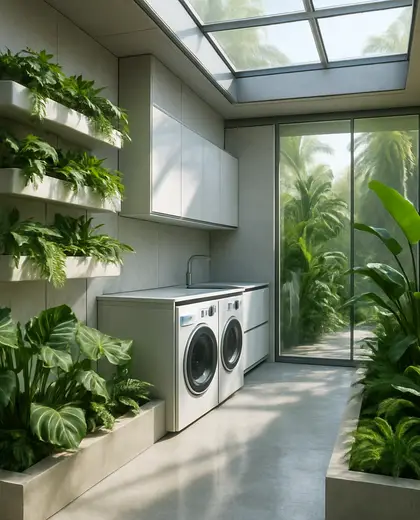 futuristic indoor garden — laundry room (tropical)