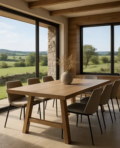 modern home — dining room (rural)