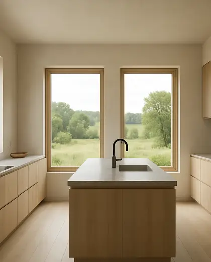 minimalist house — kitchen (rural)