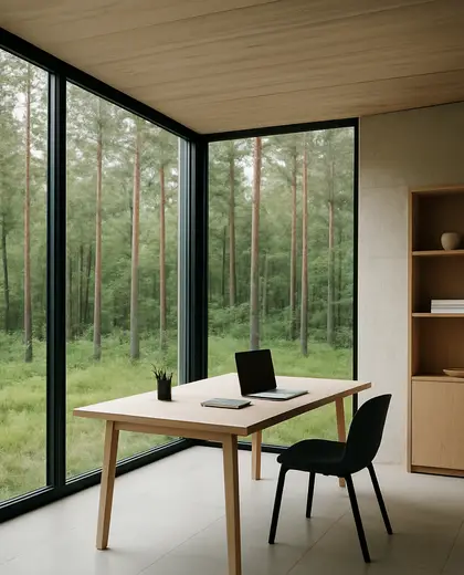 minimalist home — open office (forest)