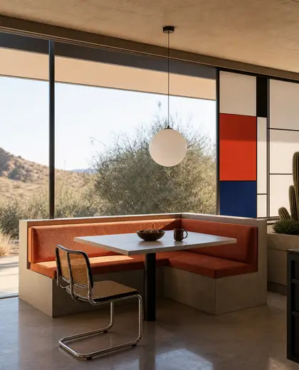 bauhaus public space — breakfast nook (desert)