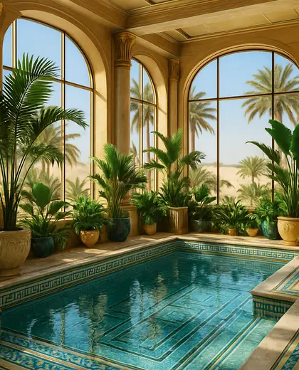 art deco indoor garden — pool (beach)