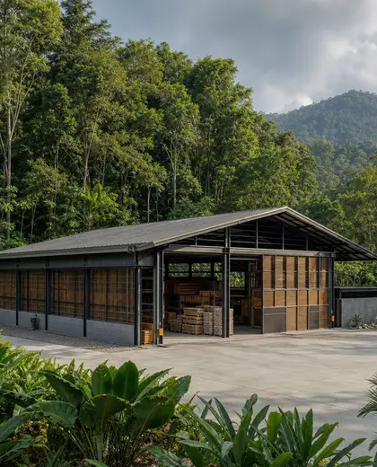 tropical building — warehouse (forest)