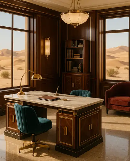art deco home — home office (desert)