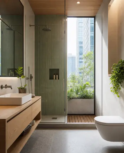 sustainable building — bathroom (urban)