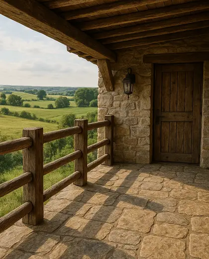 rustic farmhouse — balcony (rural)